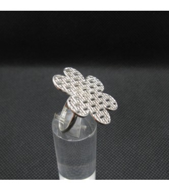 R002111 Stylish Filigree Sterling Silver Ring Flower Genuine Solid Stamped 925 Empress